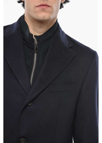 Paltoane CORNELIANI Virgin Wool Sportswear Coat With Removable Chest-Piece Blue Barbati (BM 19681796) 3