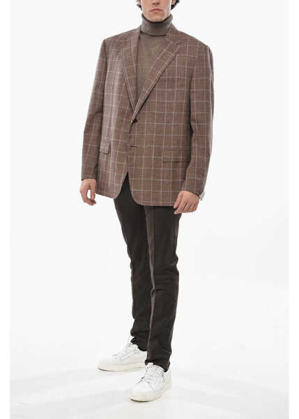 Sacouri CORNELIANI Wool Blend Mantua Single Breasted Blazer Brown Barbati (BM 19681799) 4