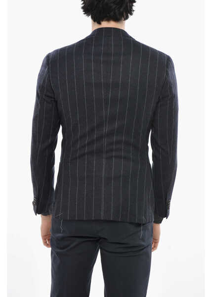 Sacouri CORNELIANI Double-Breasted Academy Soft Pinstriped Wool Blend Blazer Blue Barbati (BM 19681814) 2