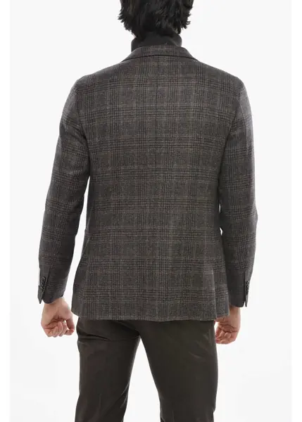 Sacouri CORNELIANI Cc Collection District Check Right Virgin Wool Blazer Brown Barbati (BM 19681817) 2