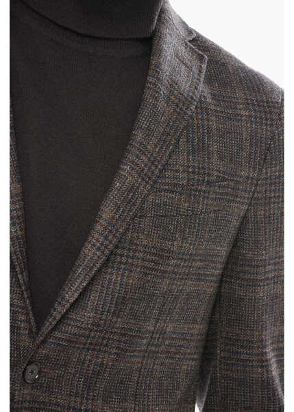 Sacouri CORNELIANI Cc Collection District Check Right Virgin Wool Blazer Brown Barbati (BM 19681817) 3