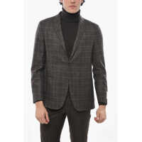 Sacouri Cc Collection District Check Right Virgin Wool Blazer Barbati