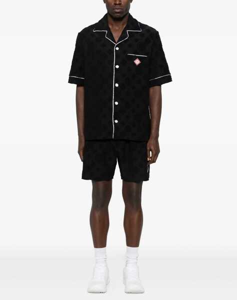 Pantaloni scurti Casablanca Towelling monogram jaquard Short BLACK Barbati (BM 19688489) 2