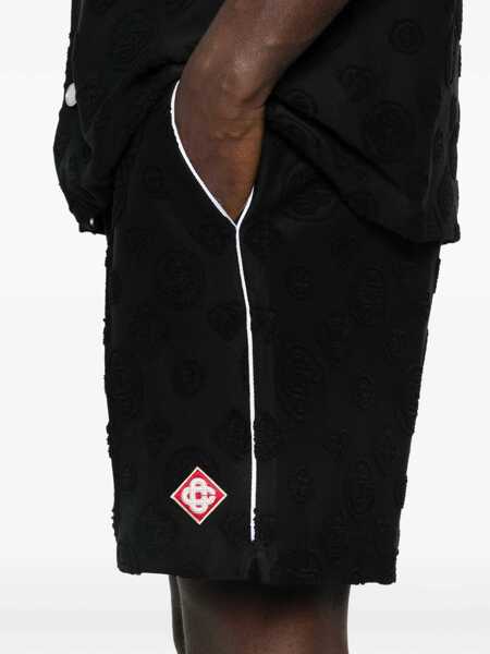 Pantaloni scurti Casablanca Towelling monogram jaquard Short BLACK Barbati (BM 19688489) 5