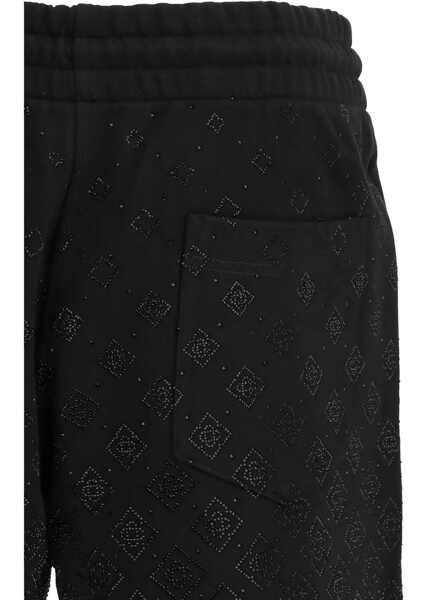 Pantaloni scurti Casablanca Dgrad monogram made from crystals Shorts BLACK LOOPBACK Barbati (BM 19688513) 4
