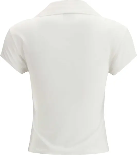 Tricouri Polo COURRGES Sports Cropped Polo HERITAGE WHITE/HERITAGE W Femei (BM 19688525) 2