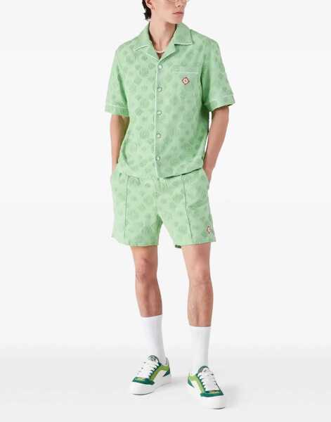 Pantaloni scurti Casablanca Towelling Monogram Shorts GREEN Barbati (BM 19688534) 2