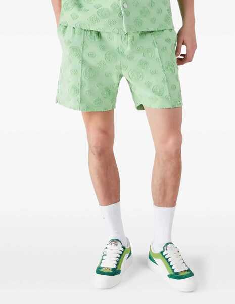 Pantaloni scurti Casablanca Towelling Monogram Shorts GREEN Barbati (BM 19688534) 4