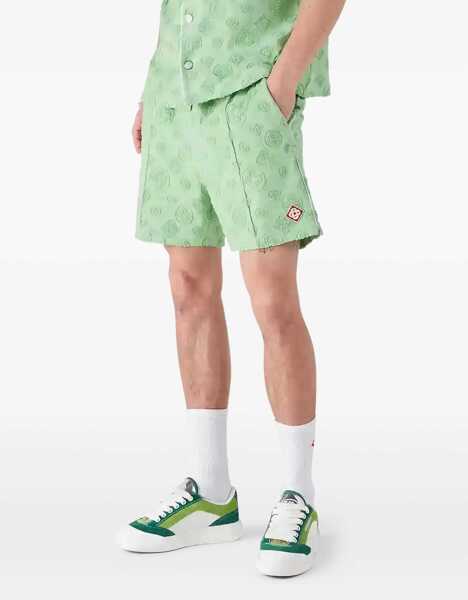 Pantaloni scurti Casablanca Towelling Monogram Shorts GREEN Barbati (BM 19688534) 5