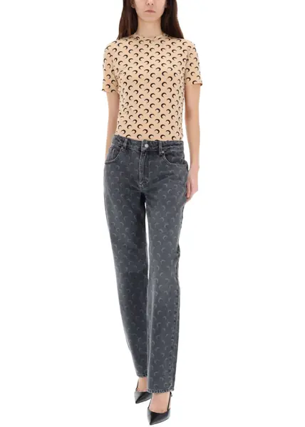 Blugi skinny MARINE SERRE Moon Laser Jeans GREY Femei (BM 19688609) 2