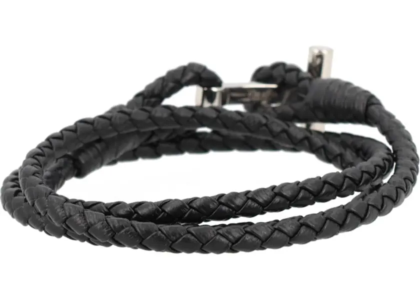 Bratari Tom Ford Braided Leather Bracelet BLACK Barbati (BM 19688678) 2
