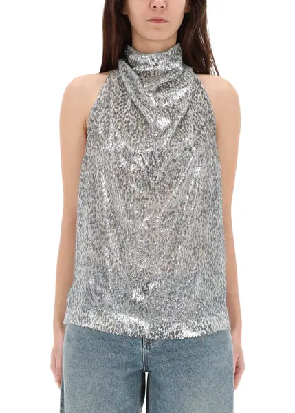 Bluze Stella McCartney Fil Coupe Top SILVER Femei (BM 19688747) 3