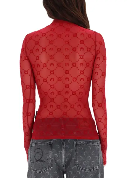 Bluze MARINE SERRE Mesh Top With Logo RED Femei (BM 19688789) 3