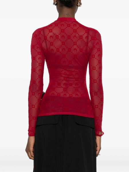Bluze MARINE SERRE Mesh Top With Logo RED Femei (BM 19688789) 4