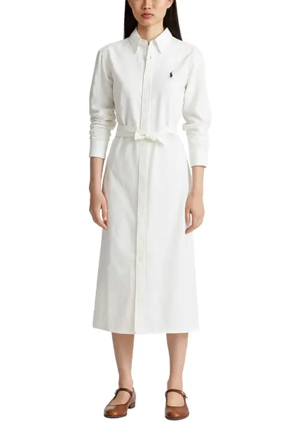 Rochii casual Ralph Lauren Long Dress With Logo WHITE Femei (BM 19688831) 2