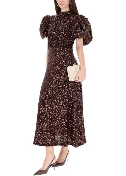 Rochii casual ROTATE Birger Christensen Midi Dress With Sequins BROWN Femei (BM 19688834) 2