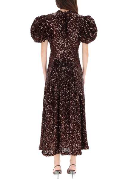 Rochii casual ROTATE Birger Christensen Midi Dress With Sequins BROWN Femei (BM 19688834) 4