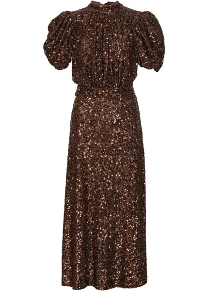 Rochii casual ROTATE Birger Christensen Midi Dress With Sequins BROWN Femei (BM 19688834) 1
