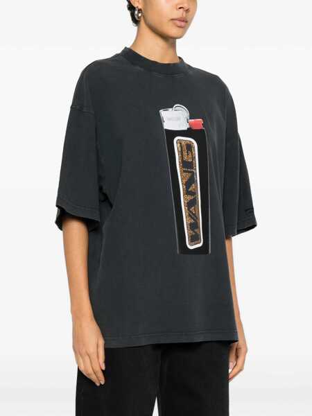 Tricouri Alexander Wang Lighter Graphic T-Shirt BLACK Femei (BM 19688981) 3