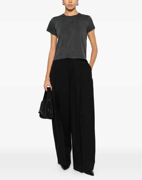 Tricouri Alexander Wang T-Shirt With Logo And Rhinestones BLACK Femei (BM 19689014) 2