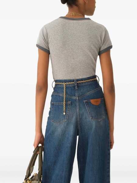 Tricouri Chloe T-Shirt With Logo GREY Femei (BM 19689092) 4