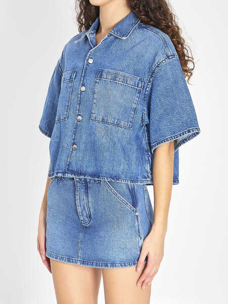 Camasi de blugi Alexander Wang Cropped Denim Shirt BLUE Femei (BM 19689221) 2