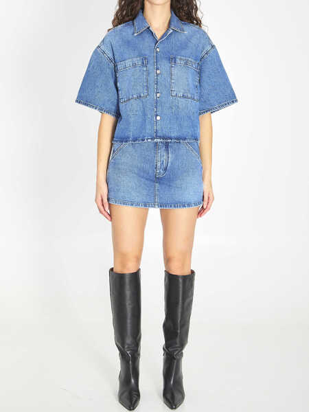 Camasi de blugi Alexander Wang Cropped Denim Shirt BLUE Femei (BM 19689221) 5