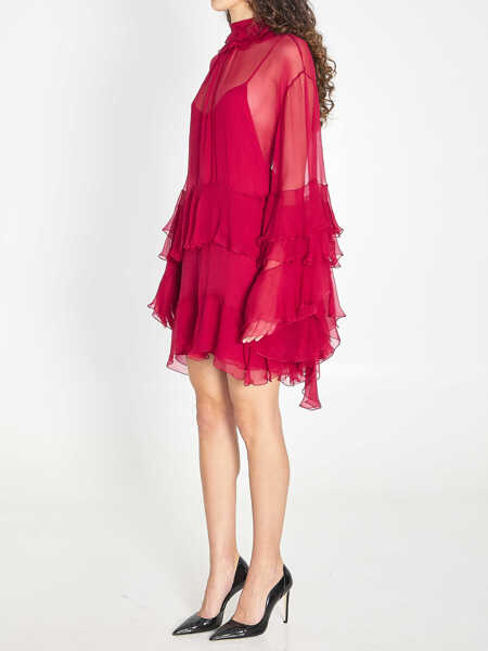 Rochii elegante Chloe Mini Dress With Ruffles PINK Femei (BM 19689224) 2