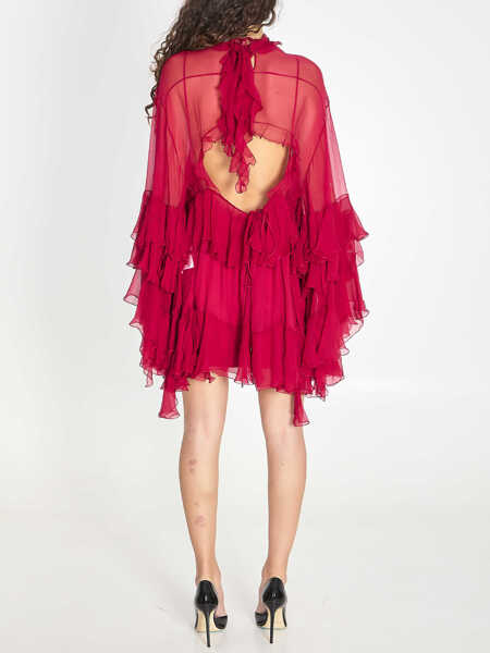 Rochii elegante Chloe Mini Dress With Ruffles PINK Femei (BM 19689224) 4