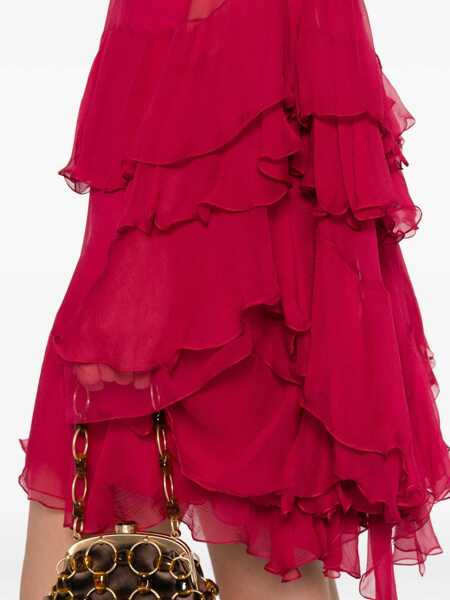 Rochii elegante Chloe Mini Dress With Ruffles PINK Femei (BM 19689224) 5