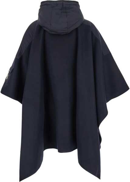 Paltoane Moncler Wool And Nylon Cape BLUE Femei (BM 19689242) 2
