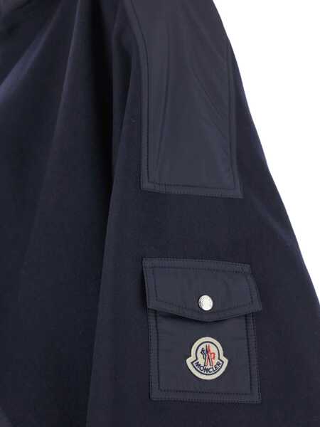 Paltoane Moncler Wool And Nylon Cape BLUE Femei (BM 19689242) 3