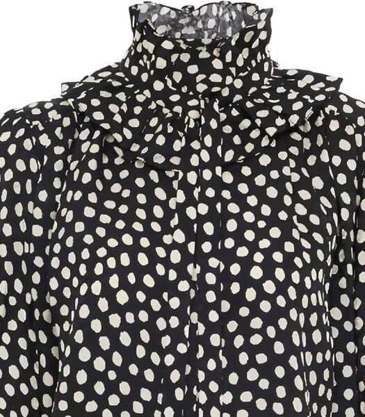 Bluze Chloe Polka Dot Blouse With Ruffles BLACK Femei (BM 19689245) 2