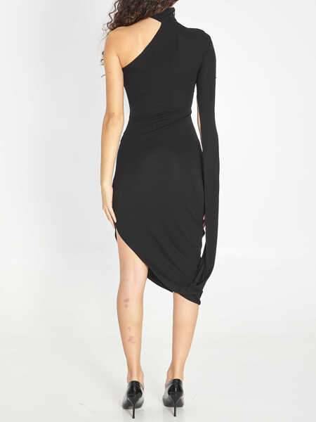 Rochii elegante Alexander Wang Draped Midi Dress BLACK Femei (BM 19689257) 4