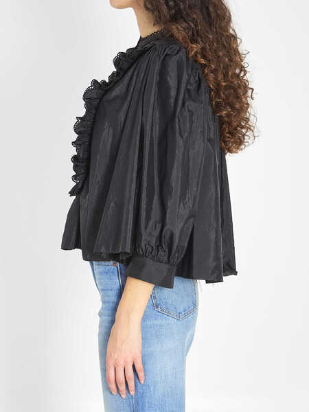 Camasi Chloe Gathered Ruffle Top In Technical Taffeta BLACK Femei (BM 19689299) 3