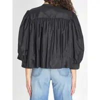 Camasi Chloe Dama - Camasi Chloe Gathered Ruffle Top In Technical Taffeta BLACK Femei (BM 19689299) - B-mall.ro