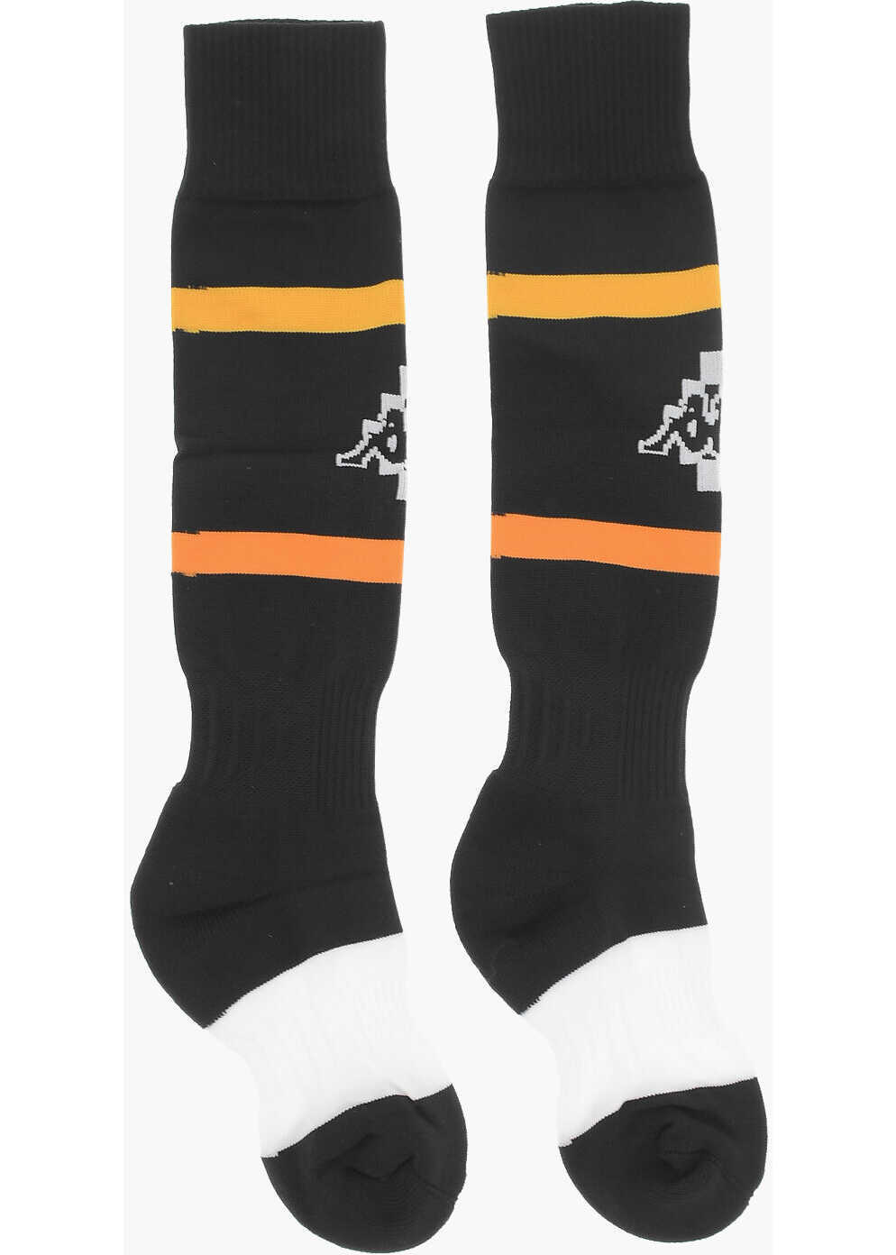 Sosete Marcelo Burlon Kappa Stretch Fabric Long Socks With Contrasting Details Black Barbati (BM 19689398) 1