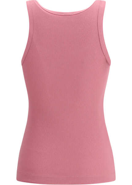 Topuri Pinko Ribbed tank Top with Love Birds logo ROSA - DI MAGGIO Femei (BM 19689404) 2