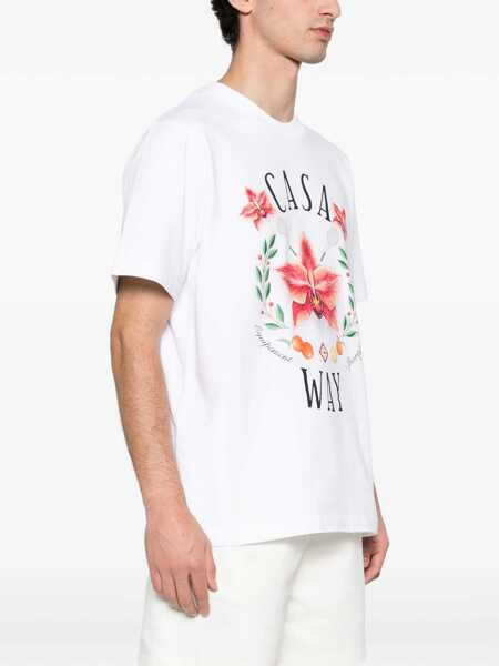 Tricouri Casablanca Casa Way Orchid Logo Short Sleeve T-Shirt BRIGHT WHITE JERSEY Barbati (BM 19689410) 3
