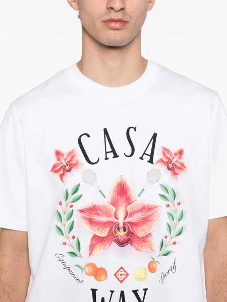 Tricouri Casablanca Casa Way Orchid Logo Short Sleeve T-Shirt BRIGHT WHITE JERSEY Barbati (BM 19689410) 5