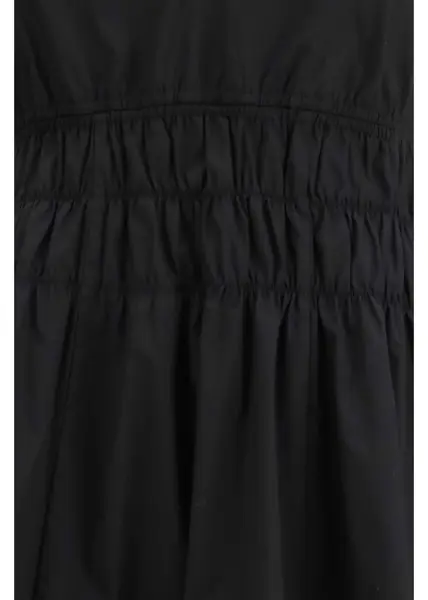 Rochii Pinko Shirred V-neck Dress NERO LIMOUSINE Femei (BM 19689416) 3