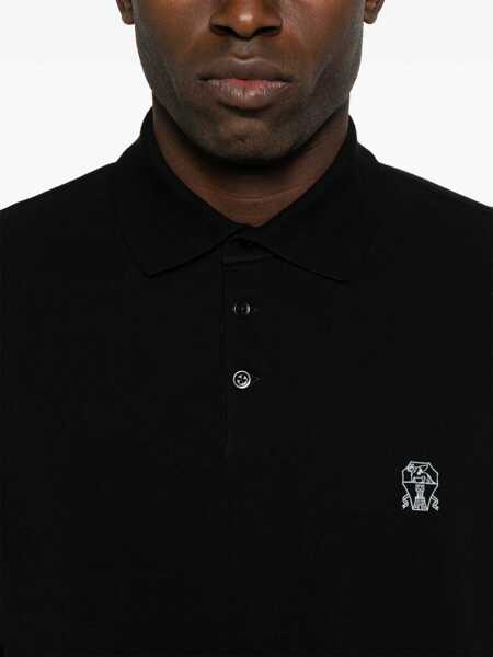 Tricouri Polo Brunello Cucinelli Polo Shirt NEROGRIGIO Barbati (BM 19689428) 4