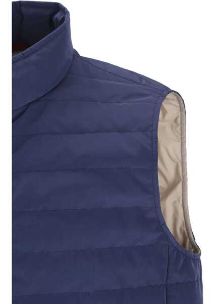 Geci de iarna Brunello Cucinelli Quilted Vest Jacket BLU COLORATOGEYSER Barbati (BM 19689446) 4