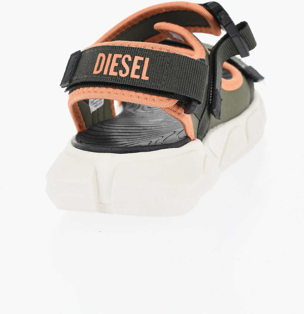 Sandale Diesel Canvas Sport Sandals With Velcro Closure Military Green Baieti (BM 19689500) 2