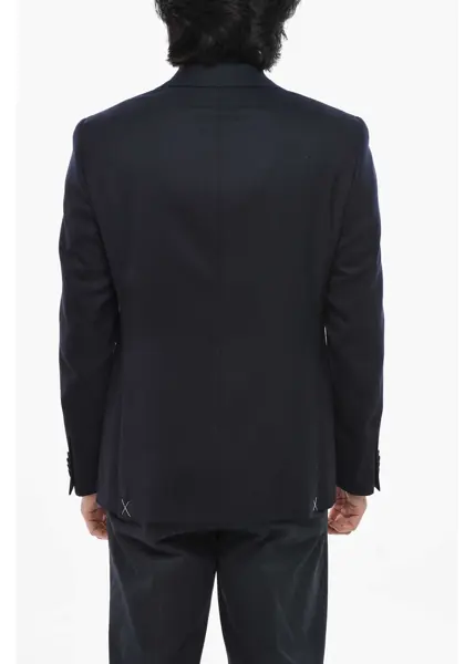 Sacouri CORNELIANI Cc Collection Solid Color Virgin Wool 2 Buttons Blazer With Blue Barbati (BM 19689512) 2