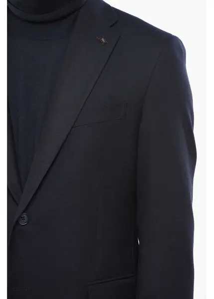Sacouri CORNELIANI Cc Collection Solid Color Virgin Wool 2 Buttons Blazer With Blue Barbati (BM 19689512) 3