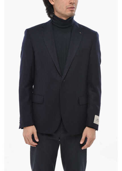 Sacouri CORNELIANI Cc Collection Solid Color Virgin Wool 2 Buttons Blazer With Blue Barbati (BM 19689512) 1