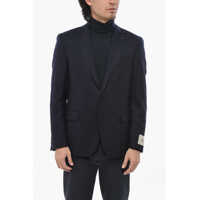 Sacouri elegante Cc Collection Solid Color Virgin Wool 2 Buttons Blazer With Barbati