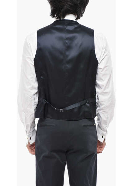 Veste costum CORNELIANI Cc Collection Virgin Wool Waistcoat With Martingale Blue Barbati (BM 19689521) 2