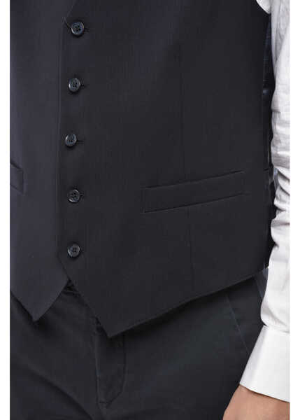 Veste costum CORNELIANI Cc Collection Virgin Wool Waistcoat With Martingale Blue Barbati (BM 19689521) 3